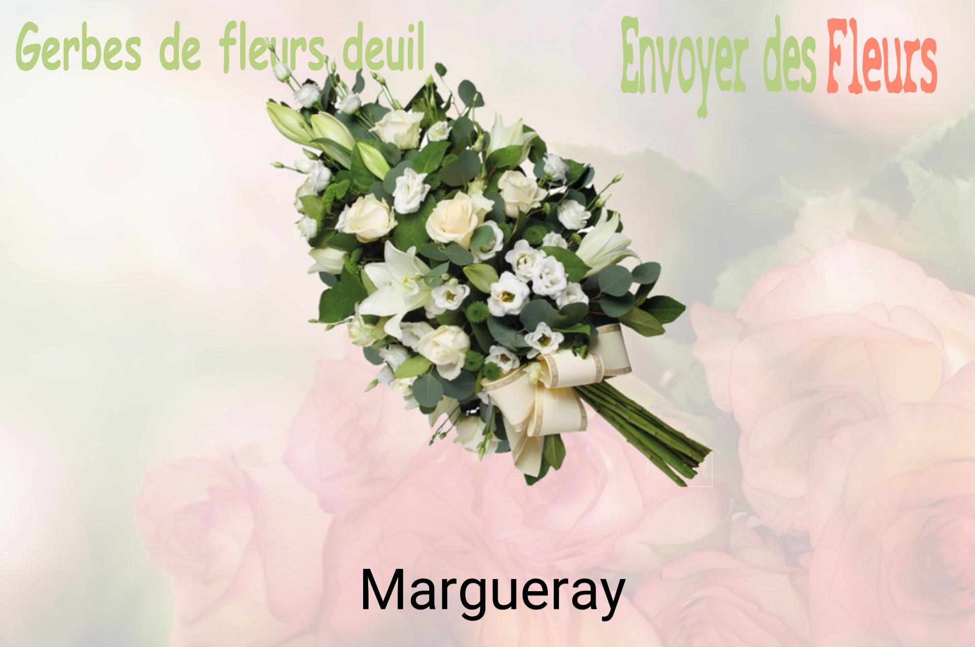 Gerbe de fleurs de deuil livrée à Margueray